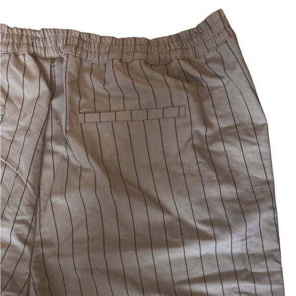 La Ligne for Target Pants Women 1X Plus Size Beige Stripe Wide Leg Elastic Waist - Picture 4 of 4